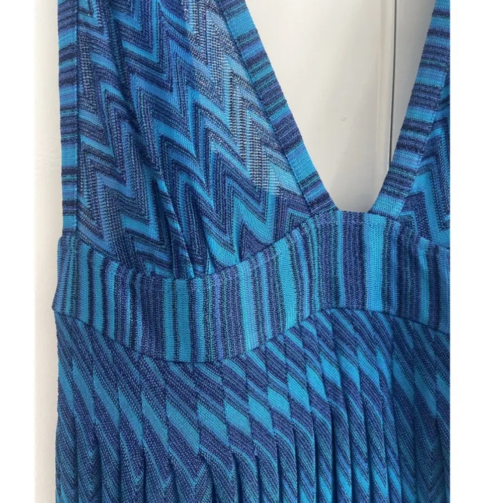Missoni Blue V-Neck Knit Mini Dress - Picture 5 of 6
